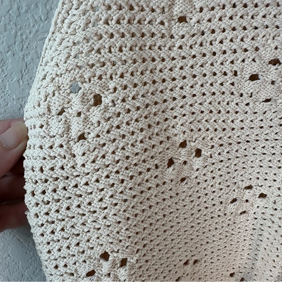 Sandro Crochet Knit Vest with Floral Detail Beige Ecru SZ 1 US 4 S - Picture 8 of 10